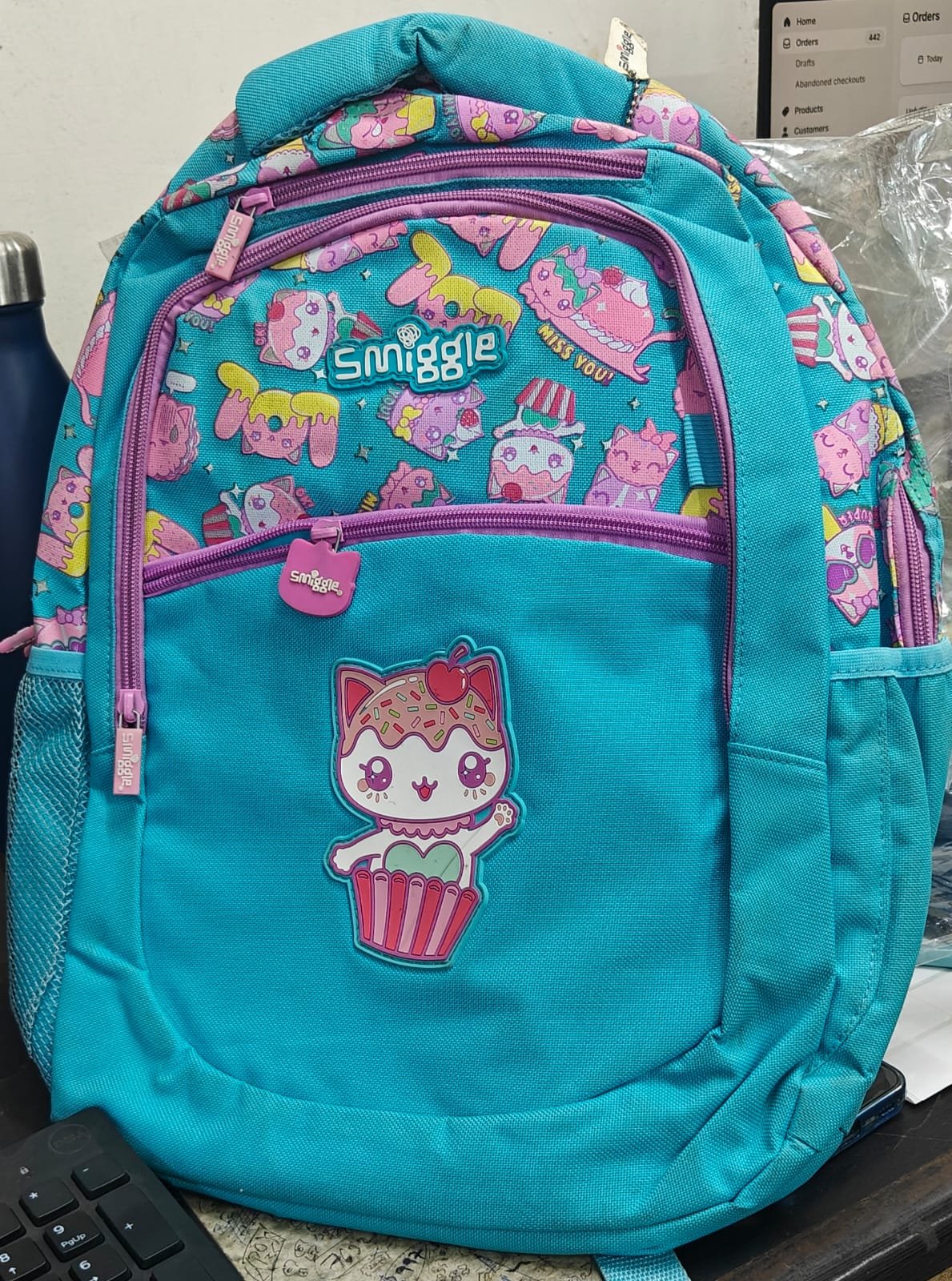 smiggle school bag cat ice creem